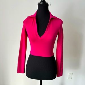 2XS Aritzia BABATON Contour Polo Long Sleeve Top